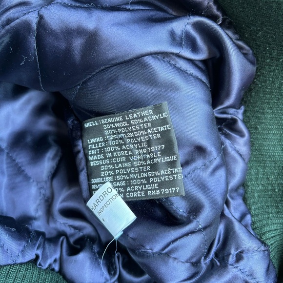 Vintage 90s Hard Rock Cafe London Wool Leather Varsity Jacket Love All Serve - Picture 10 of 12